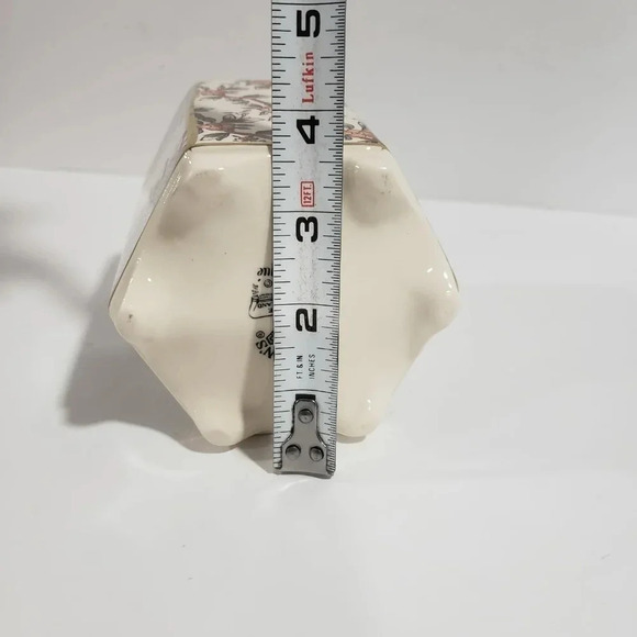 VTG  Masons Ironstone hexagon Lidded Jar With Applique Pattern,Multi-colored. - Picture 9 of 10